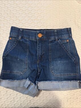 Democracy Dark Blue Rolled-Hem Denim Shorts